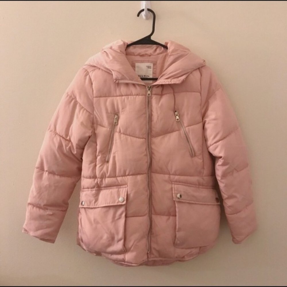 Zara Girls Pink Puffer Coat